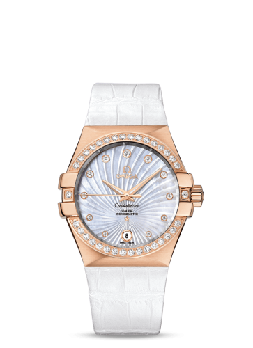 Omega Constellation Co-Axial 35 Red Gold / Diamond / MOP Supernova / Alligator